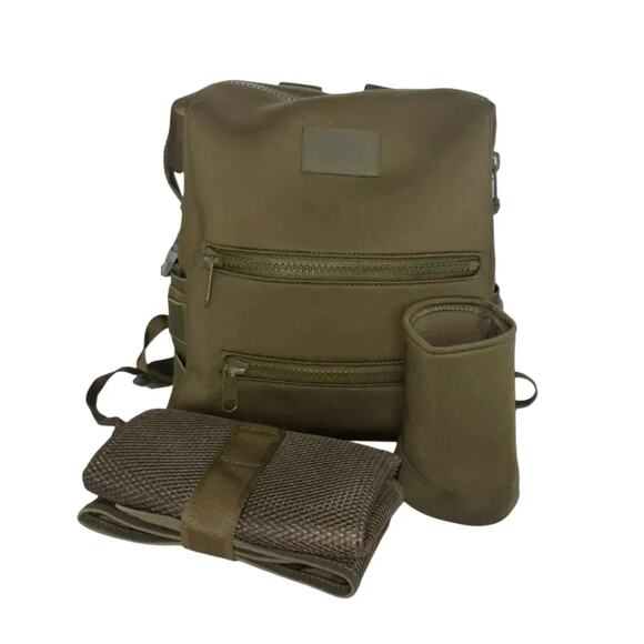 Dagne Dover Neoprene Diaper Backpack Olive Green – Pad & Bottle Holder Included - Picture 2 of 8